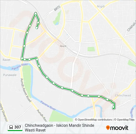 307 Bus Line Map