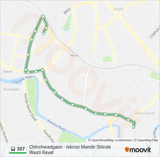 307 Bus Line Map