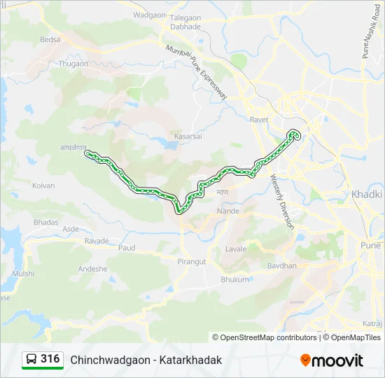 316 Bus Line Map