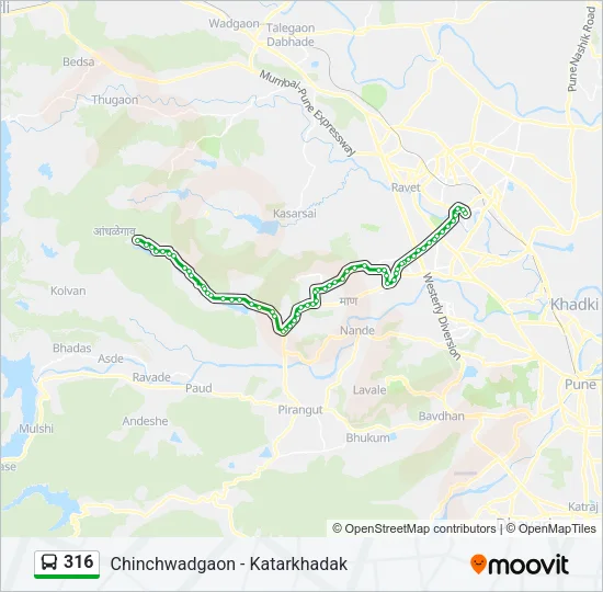 316 Bus Line Map