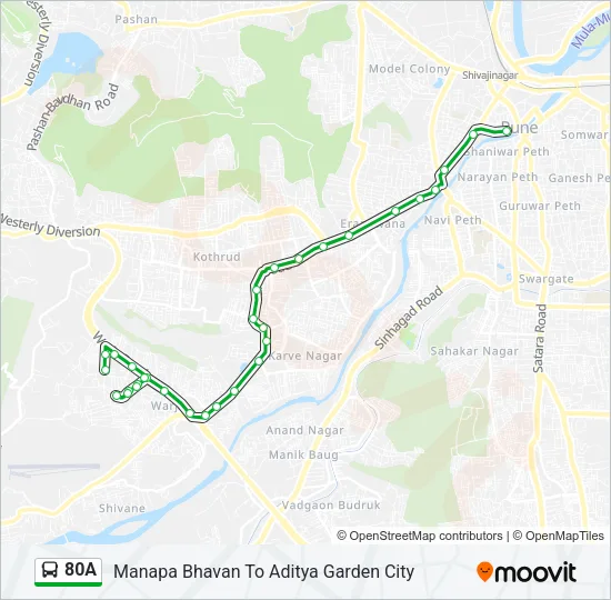 80A Bus Line Map