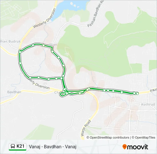K21 Bus Line Map
