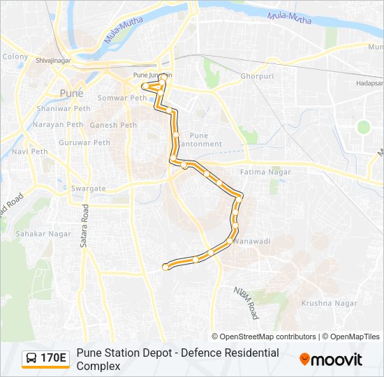 170E Bus Line Map