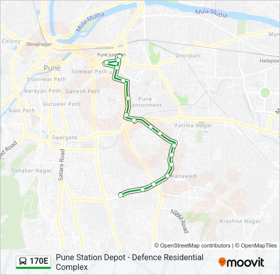 170E Bus Line Map