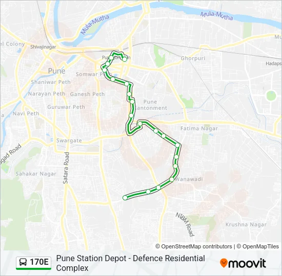 170E Bus Line Map