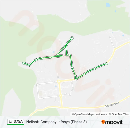 375A Bus Line Map