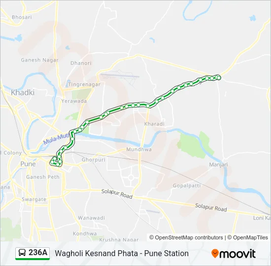 236A Bus Line Map