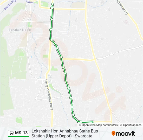 MS-13 Bus Line Map