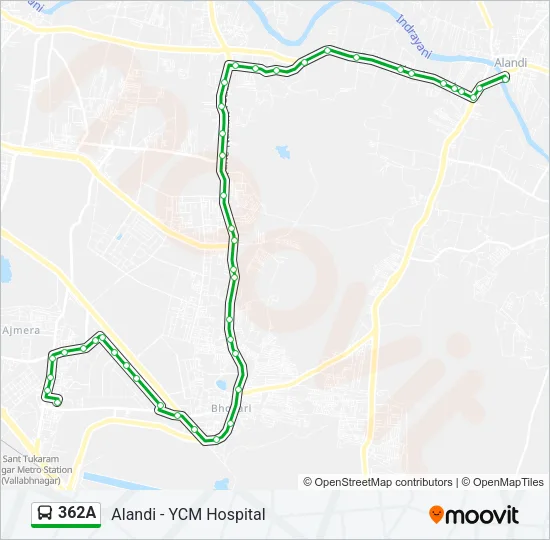 362A Bus Line Map