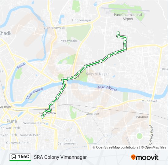 166C Bus Line Map
