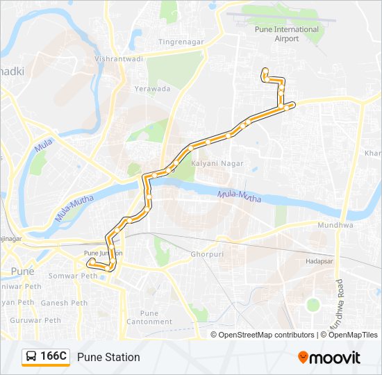 166C Bus Line Map