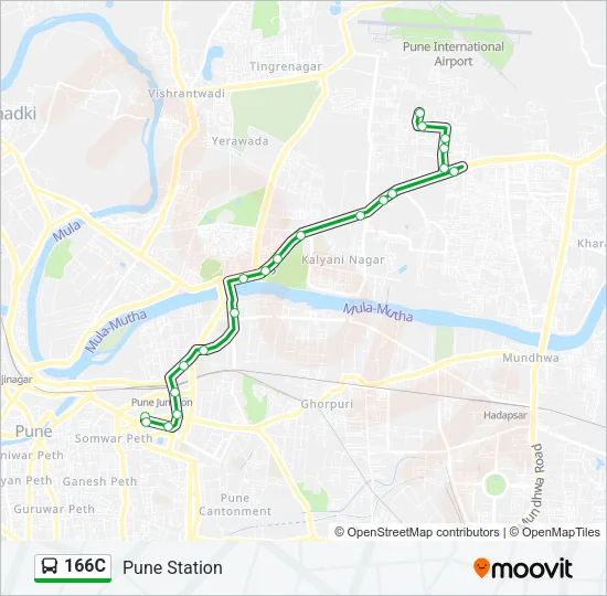 166C Bus Line Map
