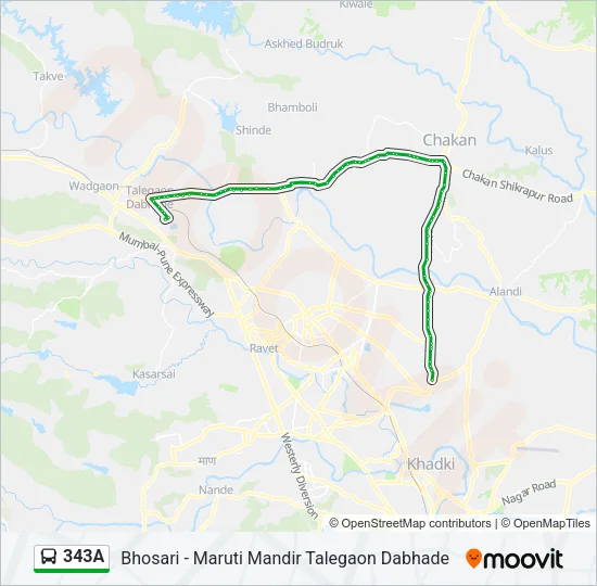343A Bus Line Map