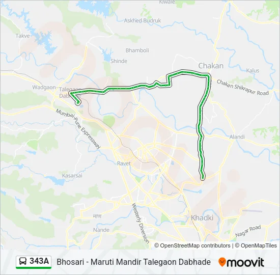 343A Bus Line Map