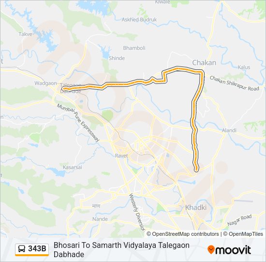 343B Bus Line Map