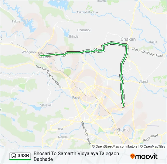 343B Bus Line Map