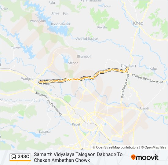 343C Bus Line Map
