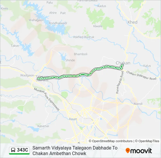 343C Bus Line Map
