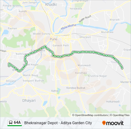 64A Bus Line Map