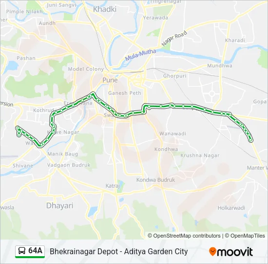 64A Bus Line Map