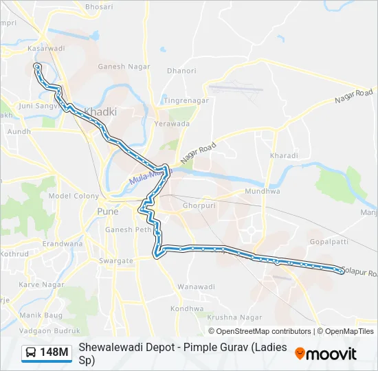 148M Bus Line Map