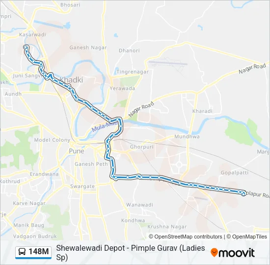 148M Bus Line Map