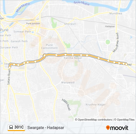 301C Bus Line Map
