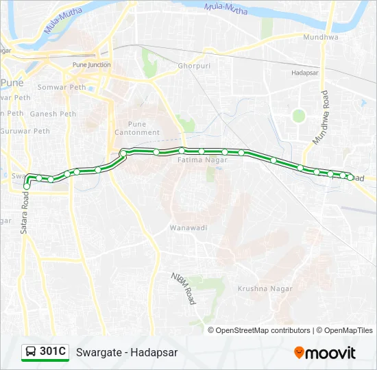 301C Bus Line Map
