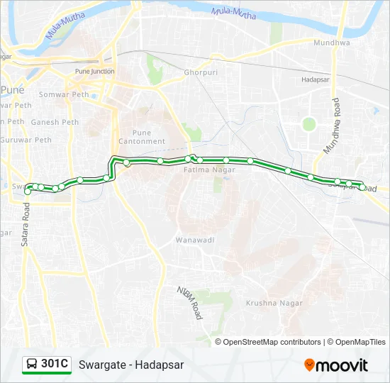 301C Bus Line Map