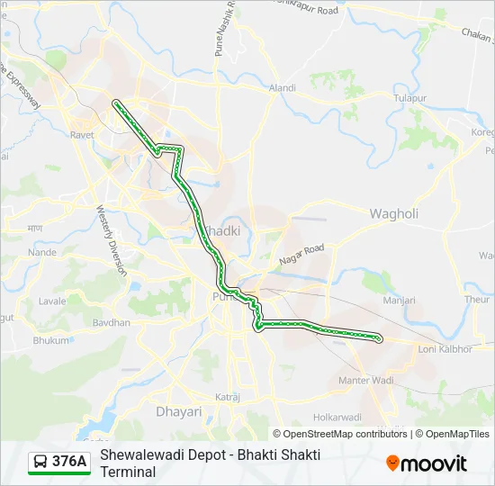 376A Bus Line Map