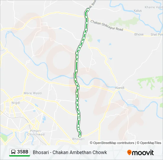 358B Bus Line Map