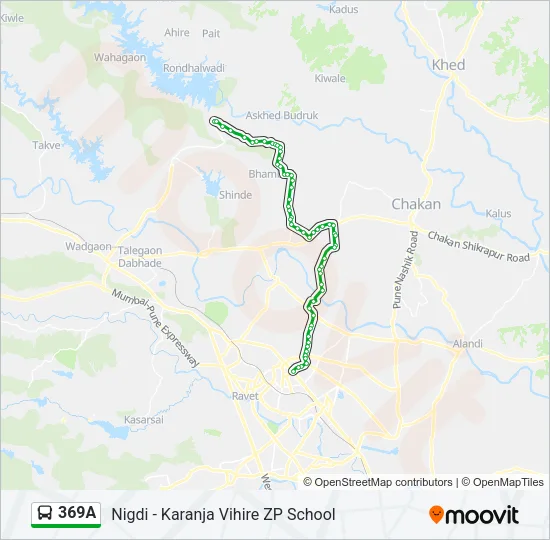 369A Bus Line Map