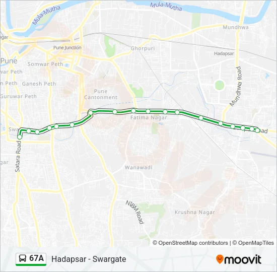 67A Bus Line Map