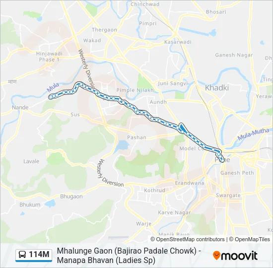 114M Bus Line Map