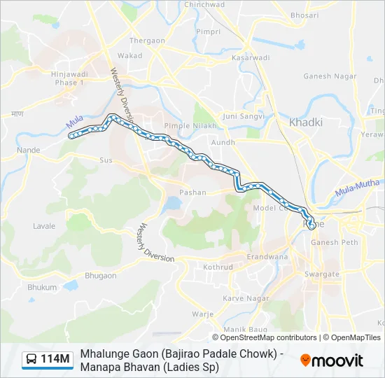 114M Bus Line Map