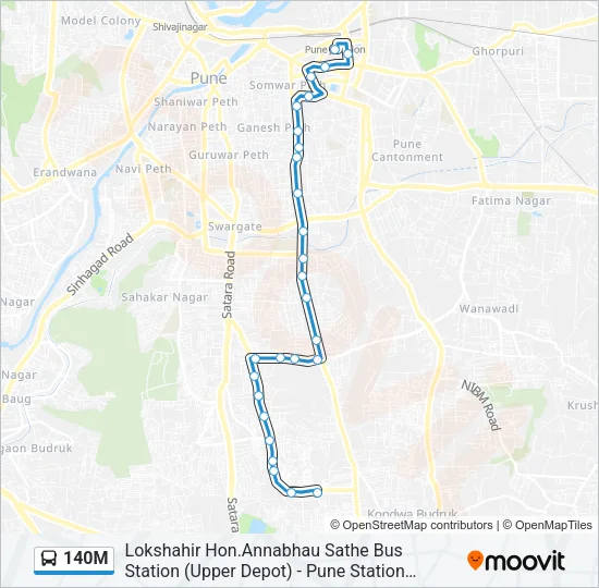 140M Bus Line Map