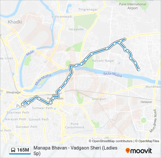 165M Bus Line Map