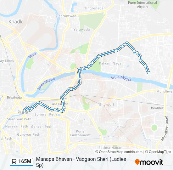 165M Bus Line Map