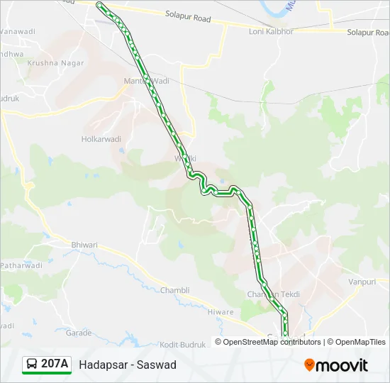 207A Bus Line Map