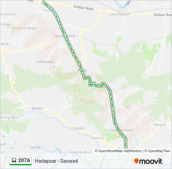 207A Bus Line Map