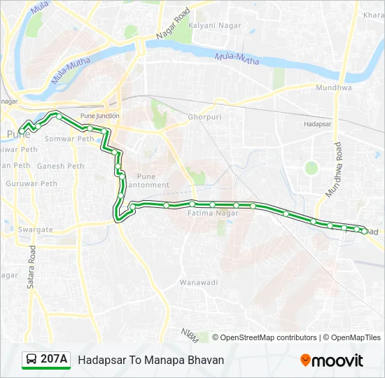 207A Bus Line Map