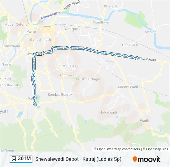 301M Bus Line Map
