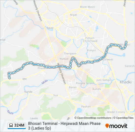 324M Bus Line Map
