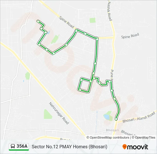 356A Bus Line Map