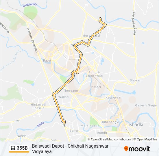 355B Bus Line Map