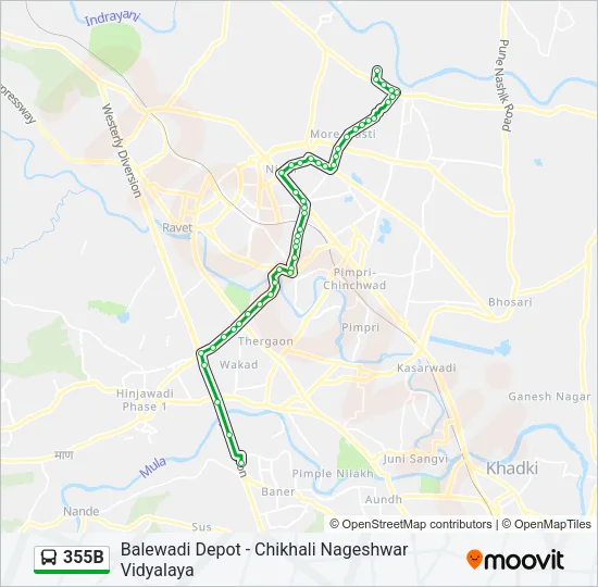 355B Bus Line Map