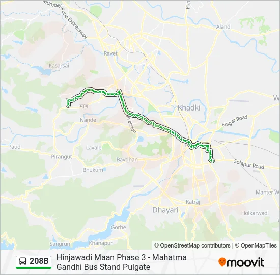 208B Bus Line Map