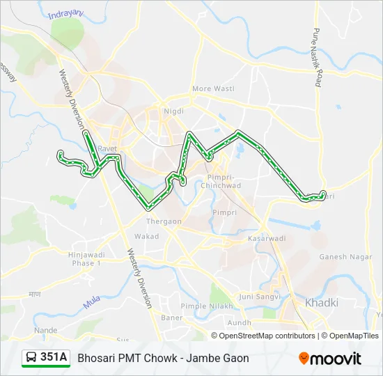 351A Bus Line Map