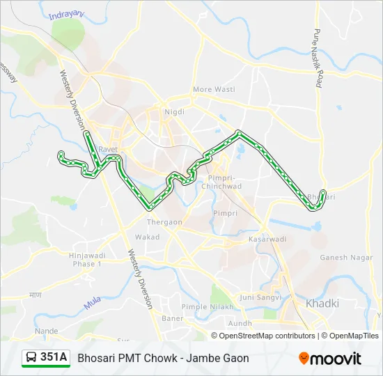 351A Bus Line Map