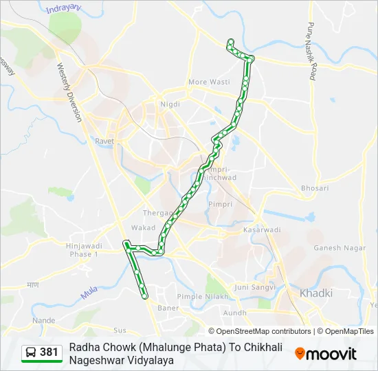 381 Bus Line Map